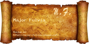 Major Fulvia névjegykártya
